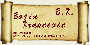 Bojin Krapčević vizit kartica